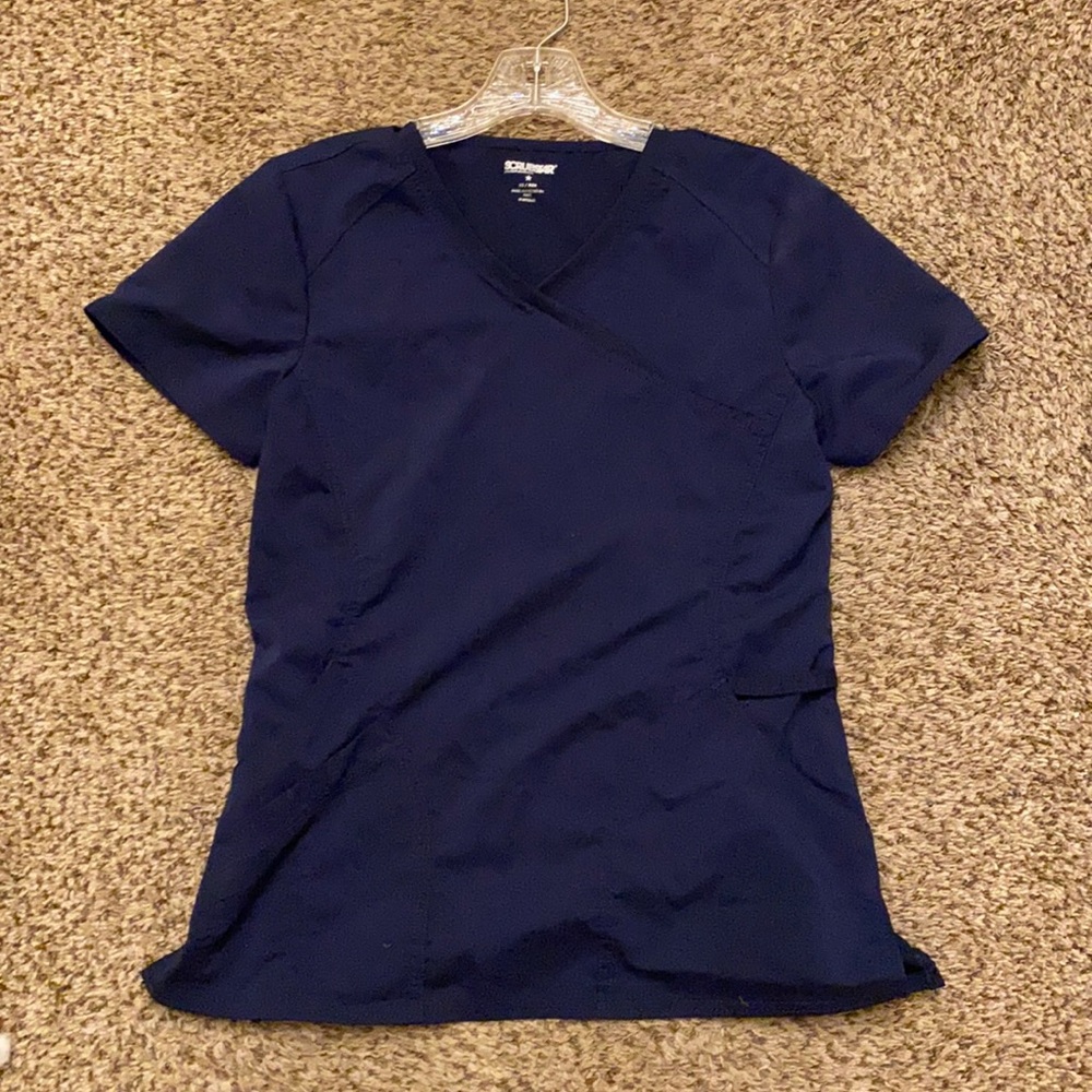 women’s scrubs top navy blue